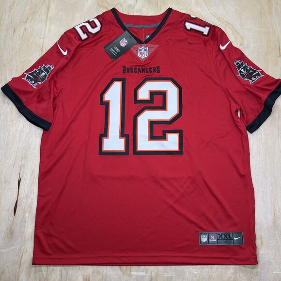 NEW XXL Tom Brady Tampa Bay Buccaneers Nike #12 Retired Player Jersey Red SEWN - Picture 1 of 16